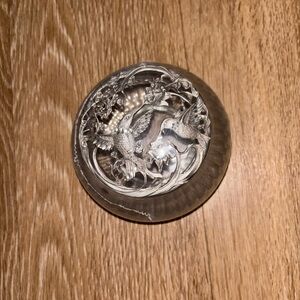 vintage 1989 Rawcliffe pewter hummingbird potpourri trinket dish. Box Aq
